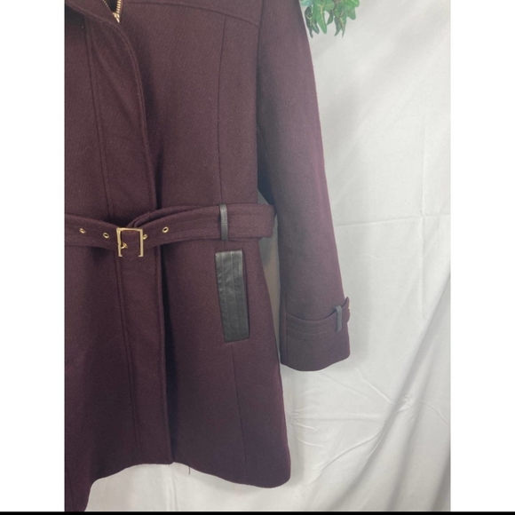 Cole Haan Wool Zip Front Stand Collar Women’s Coat - Picture 4 of 9